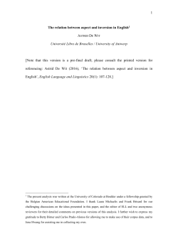 The relation between aspect and inversion in English