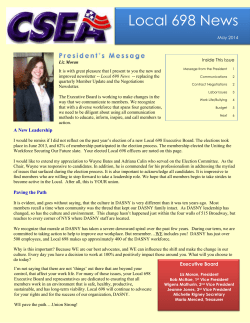 Newsletter May 2014