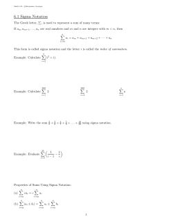 6.1 Sigma Notation