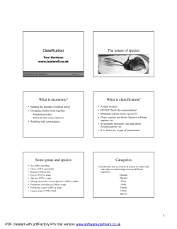Lecture 2 The nature of species