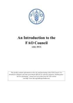 An Introduction to the FAO Council