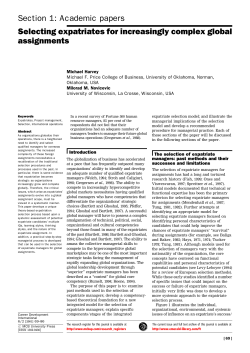Selecting expatriates for increasingly complex global assignments