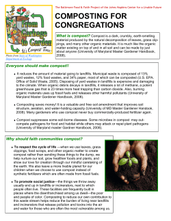 Composting for Congregations - Johns Hopkins Bloomberg School