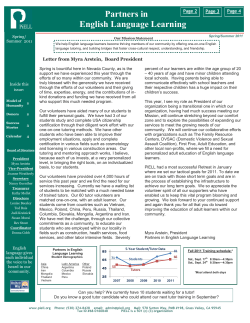 Spring/Summer 2011 - Partners in English Language Learning