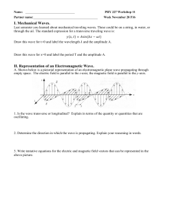 I. Mechanical Waves. II. Representation of an Electromagnetic Wave.