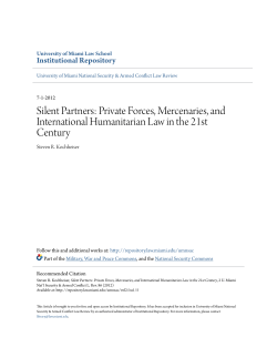 Silent Partners: Private Forces, Mercenaries, and International