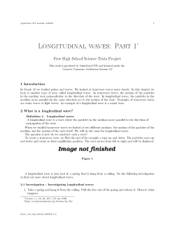 Longitudinal waves: Part 1