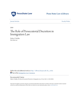 The Role of Prosecutorial Discretion in Immigration Law