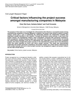 Critical factors influencing the project success amongst