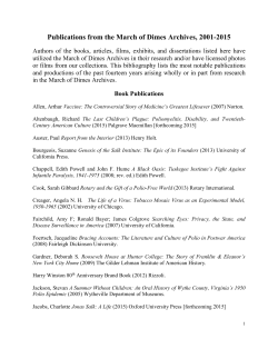 Publications from the March of Dimes Archives, 2001