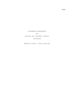 Stormwater Erosion Sediment Control Ordinance
