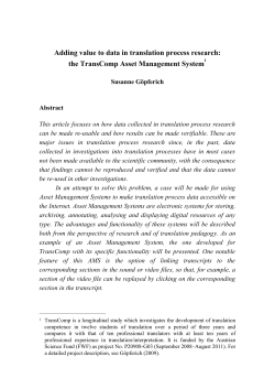 Adding value to data in translation process research: the