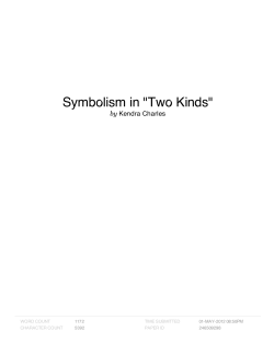 Symbolism in "Two Kinds"