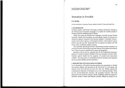 Intonation in Swedish - Open Journal Systems at Lund University