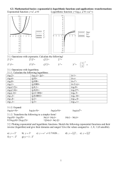 exponential &eacute;s logarithmic functions and applications: transformations