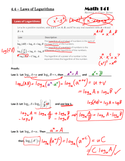 Laws of Logarithms