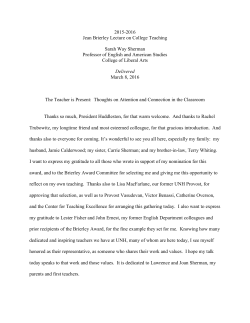 Sarah Way Sherman - University of New Hampshire