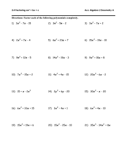 HW - Acc Algebra I/Geometry A