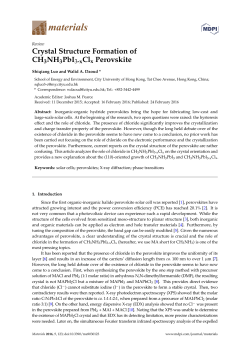 Crystal Structure Formation of CH3NH3PbI3-xClx Perovskite