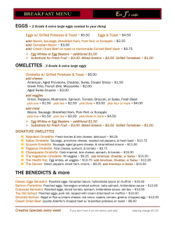 breakfast menu