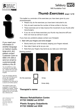 Thumb Exercises - ICID (Salisbury)