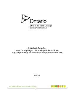 A study of Ontario`s French-Language Community Radio Stations