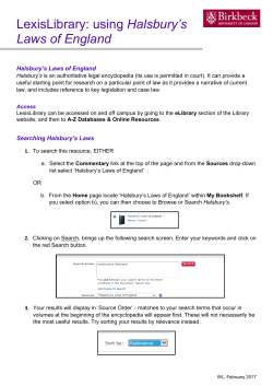 LexisLibrary: using Halsbury`s Laws of England