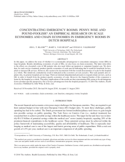 Concentrating Emergency Rooms: Penny-Wise and Pound
