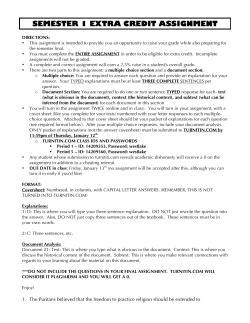 semester 1 extra credit assignment