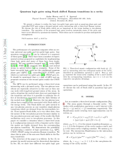 Quantum logic gates using Stark shifted Raman transitions in a cavity