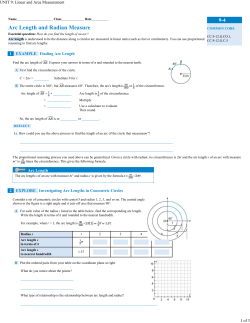 UNIT 9: Linear and Area Measurement