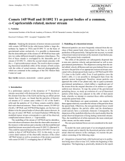ASTRONOMY AND ASTROPHYSICS Comets 14P/Wolf