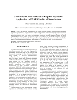 Geometrical Characteristics of Regular Polyhedra