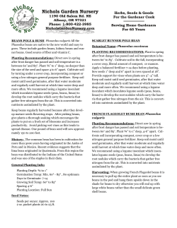 PLANTING RECOMMENDATIONS