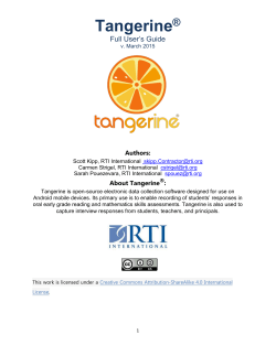 Annex 1 - Tangerine