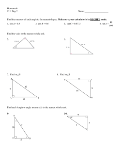 Homework 12.1 Day 2 Name: Find the measure of each angle to the