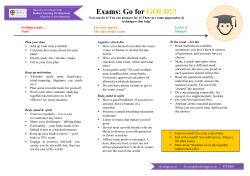 Exams: Go for GOLD!!!