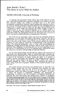 John Barth`s "Echo": The Story in Love With Its Author