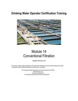 Module 14 Conventional Filtration