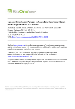 Canopy Disturbance Patterns in Secondary Hardwood Stands on