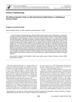 The Effect of Question Order on Self