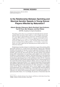 Is the Relationship Between Sprinting and Maximal Aerobic Speeds