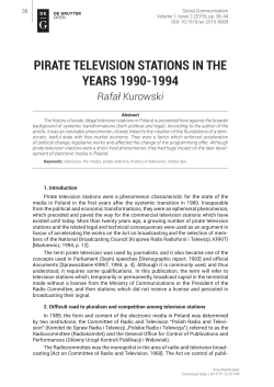 PIRATE TELEVISION STATIONS IN THE YEARS 1990-1994