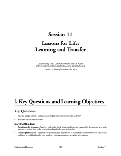 Learning and Transfer