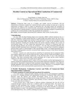 Flexible Control on Operational Risk Conduction of Commercial Banks