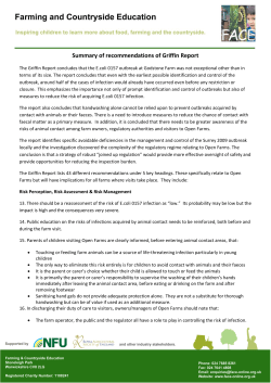 Summary of recommendations of Griffin Report