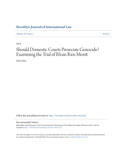 Should Domestic Courts Prosecute Genocide?