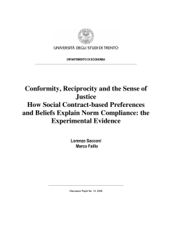 Conformity, Reciprocity and the Sense of Justice How Social