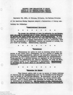 Excerpts from Declarations of Policy Adopted by the American