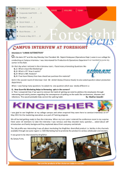 April 2011 - Foresight Institute of Management and Research